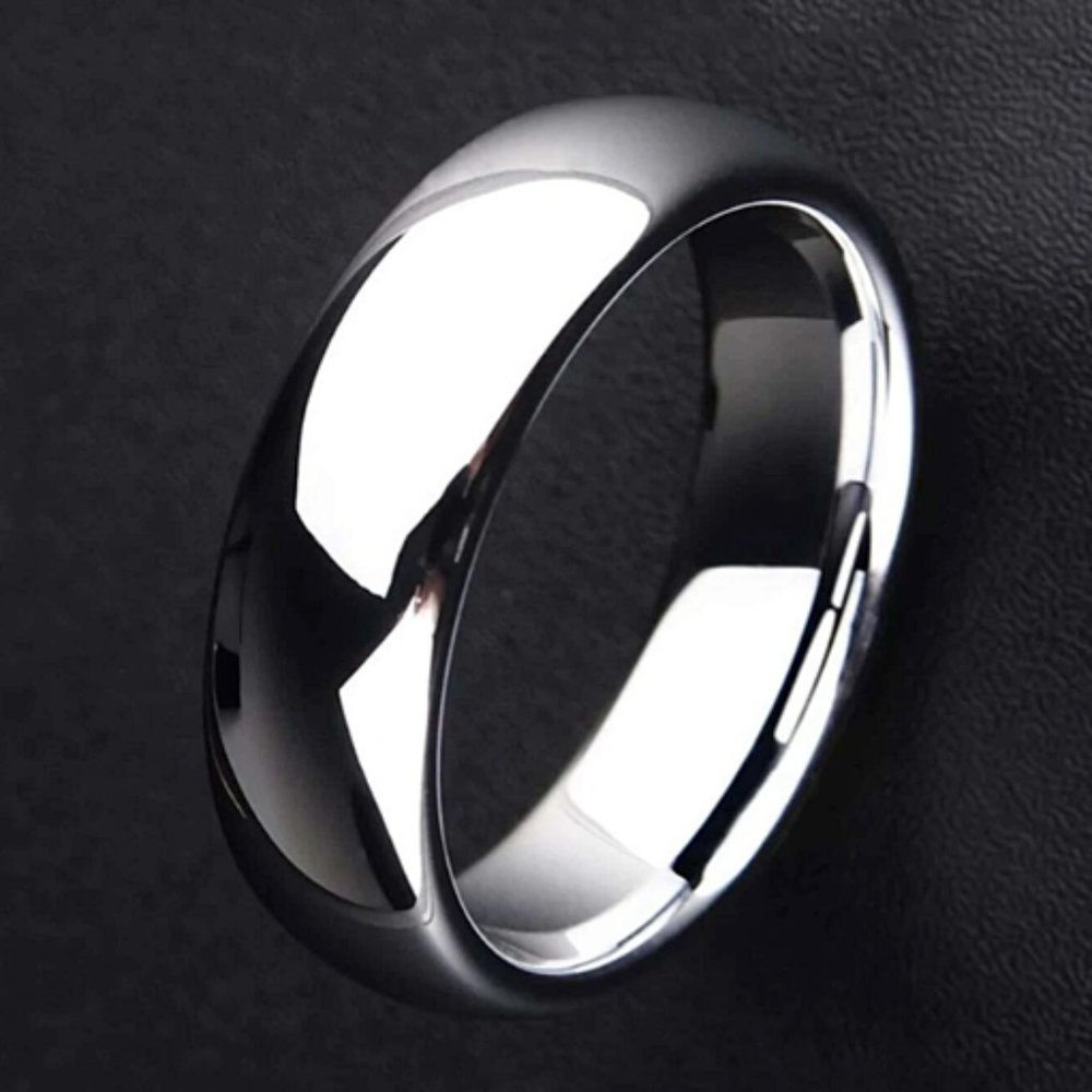 Classic Polished Silver Men's Dome Ring